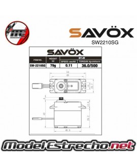 SERVO SAVOX SW1210SG 6V 20Kg 0.15 Seg.