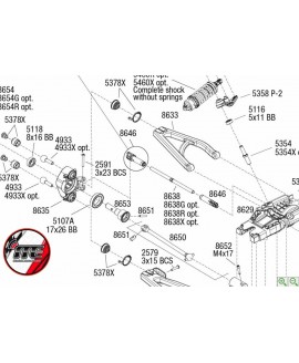 TRAXXAS BARRA DELANTERA Y TRASERA LINK 5.0mm