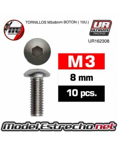 TORNILLOS M3X8MM BOTON Ref: UR162308