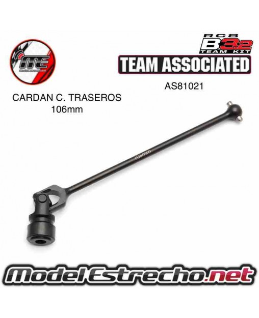 ASSOCIATED RC8B3.1 Y 2 CARDAN CENTRAL TRASERO 106mm Ref: AS82021