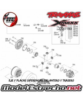 TRAXXAS X-MAXX CAJA DIFERENCIAL INTERIOR 6x10x0.5 TW DELANTERO / TRASERO    Ref: TRX7781