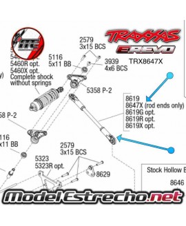 ROD ENDS, HEAVY DUTY (PUSH ROD) (8) (ASSEMBLED WITH HOLLOW BALLS)

Ref: TRX8647X