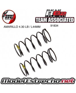 MUELLE DELANTERO AMARILLO 4.3LB / IN L44mm ASSOCIATED RC10B6.2

Ref: 91834