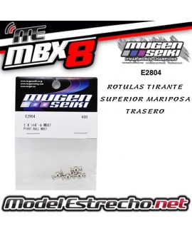 ROTULAS TIRANTE TRASERO SUPERIOR MARIPOSA MUGEN MBX (4U.)

Ref: E2804