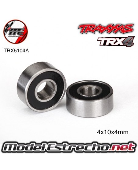 BALL BEARINGS, BLACK RUBBER SEALED (4X10X4MM) (2)