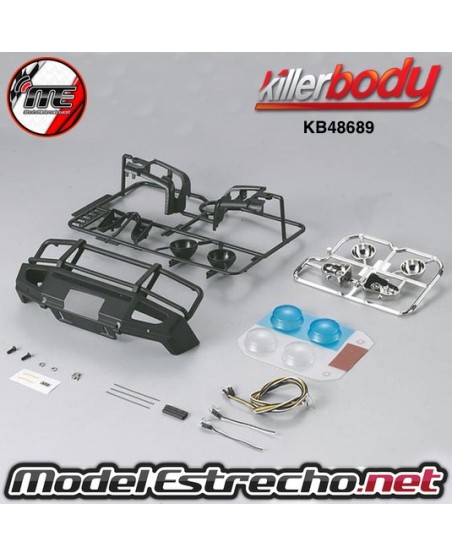 KILLERBODY BUMPER WITH LEDS ALUMINIUM BLACK 1/10 TRUCK
