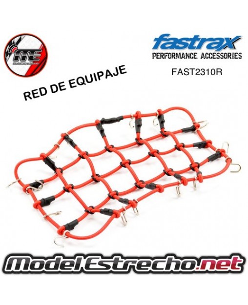 FASTRAX LUGGAGE NET w/HOOKS L190MM X W110MM RED (UNSTRETCHED)
