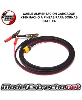CABLE DE ALIMENTACION CARGADOR XT60 A PINZAS PARA BORNAS BATERIA

Ref: ME0112