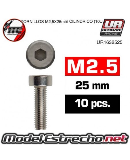TORNILLOS M2.5x25mm CILINDRICO (10U.)