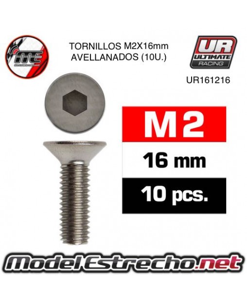 TORNILLOS M2X16MM AVELLANADO

Ref: UR161216