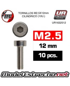 TORNILLOS M2.5x12mm CILINDRICO (10U.) 

Ref: UR1632512