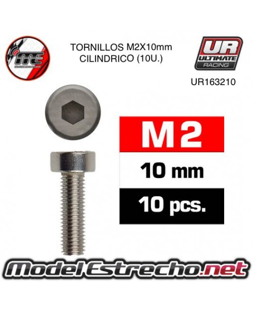 TORNILLOS M2x10mm CILINDRICO (10U.) 

Ref: UR163210