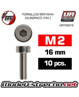 TORNILLOS M2x16mm CILINDRICO (10U.) 

Ref: UR163216