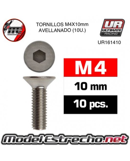TORNILLOS M4x10mm AVELLANADOS (10U.) 

Ref: UR161410