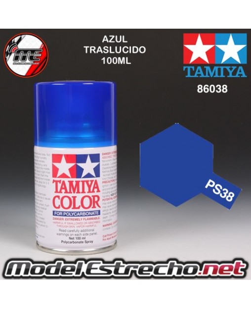 PS-38 SPRAY AZUL TRASLUCIDO 100ML TAMIYA LEXAN POLICARBONATO

Ref: PS-38