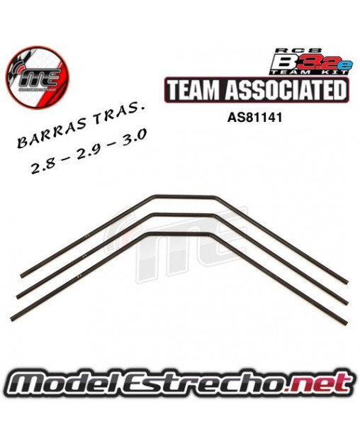BARRAS ESTABILIZADORAS TRASERAS ASSOCIATED RC8B3 2.5 - 2.6 - 2.7