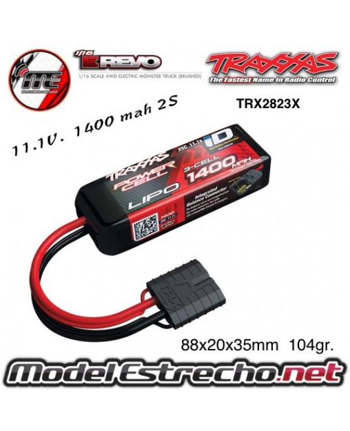 BATERIA TRAXXAS ID POWER CELL LIPO 1400MAH 11.1V 3S 25C

Ref: TRX2823X