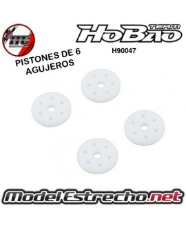 PISTONES 6 AGUJEROS AMORTIGUADOR HOBAO VS NITRO Y ECO

Ref: H90047