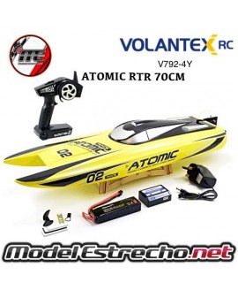 LANCHA VOLANTEX RACENT ATOMIC 70CM BRUSHLESS  2,4Ghz RTR AMARILLA  Ref: V792-4Y