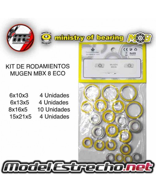 SET TORNILLERIA MAS KIT DE RODAMIENTOS MUGEN MBX8 ECO

Ref: MOB-0836
