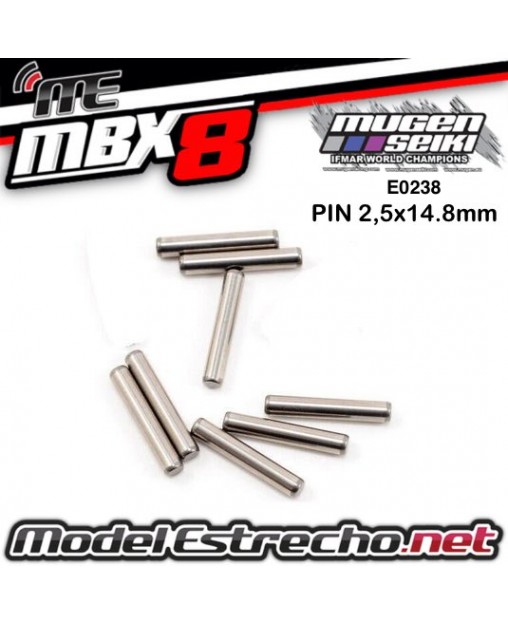 MUGEN EJE PASADOR CARDAN RUEDAS  PIN 2.5x14.8 MUGEN MBX

Ref: E0238