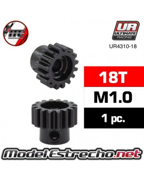 PIÑON 18T MODULO 1 EJE 5mm ACERO

Ref: UR4310-18