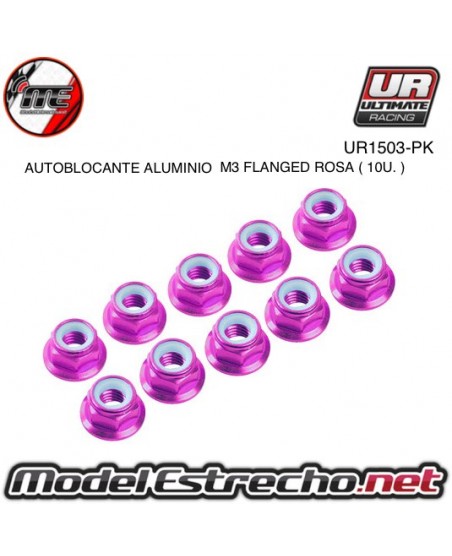 TUERCAS AUTOBLOCANTE ALUMINIO M3 FLANGED AZUL (10U.)