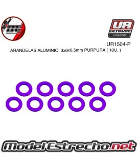 ARANDELAS ALUMINIO 3x6x05 mm PURPURA  (10u.)

Ref: UR1504-P