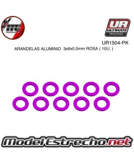 ARANDELAS ALUMINIO 3x6x05 mm ROSA  (10u.)