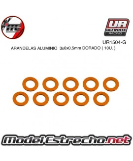 ARANDELAS ALUMINIO 3x6x05 mm DORADO  (10u.)

Ref: UR1504-G