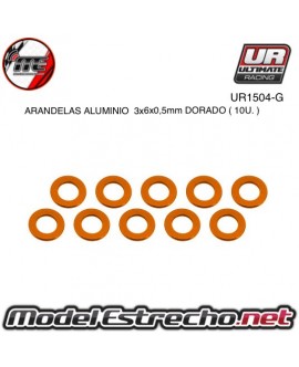 ARANDELAS ALUMINIO 3x6x05 mm DORADO  (10u.)

Ref: UR1504-G