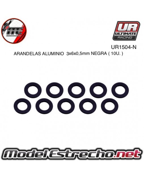 ARANDELAS ALUMINIO 3x6x05 mm NEGRA  (10u.)

Ref: UR1504-N