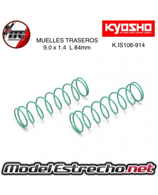 MUELLES TRASERO VERDE BIG BORE KYOSHO MP9 Y MP10 M 9.0x1.4 L 84mm

Ref: IS106-914