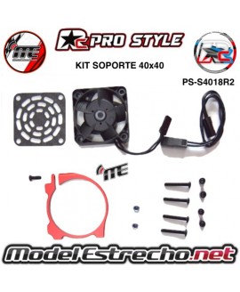 KIT SOPORTE PARA MOTORES 40.8mm  MAS VENTILADOR 40X40 MAS REJILLA CARBONO