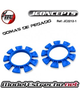 GOMA PEGADO NEUMATICOS JCONCEPTS AZUL 1/8 y 1/10 (2U.) CON BORDES PARA TIRAR 

Ref: J2212-1_2
