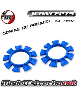 GOMA PEGADO NEUMATICOS JCONCEPTS AZUL 1/8 y 1/10 (2U.) CON BORDES PARA TIRAR 

Ref: J2212-1_2