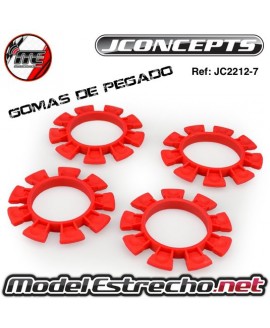 GOMA PEGADO NEUMATICOS JCONCEPTS ROJO 1/8 y 1/10 (4U.) CON BORDES PARA TIRAR 

Ref: J2212-7