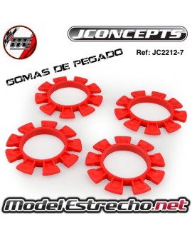 GOMA PEGADO NEUMATICOS JCONCEPTS ROJO 1/8 y 1/10 (4U.) CON BORDES PARA TIRAR 

Ref: J2212-7