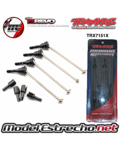 TRAXXAS DRIVESHAFT ASSEMBLY (1) LEFT OR RIGHT (1/16 E-REVO) (FULLY ASSEMBLED, READY TO INSTALL)/3X10MM SCREW PIN (1)