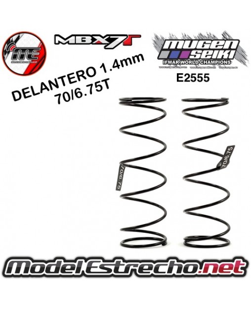 MUELLE AMORTIGUADOR DELANTERO 1.4mm 70/6.75T MUGEN

Ref: E2555