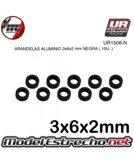 ARANDELAS ALUMINIO 3x6x2 mm NEGRA  (10u.)

Ref: UR1506-N
