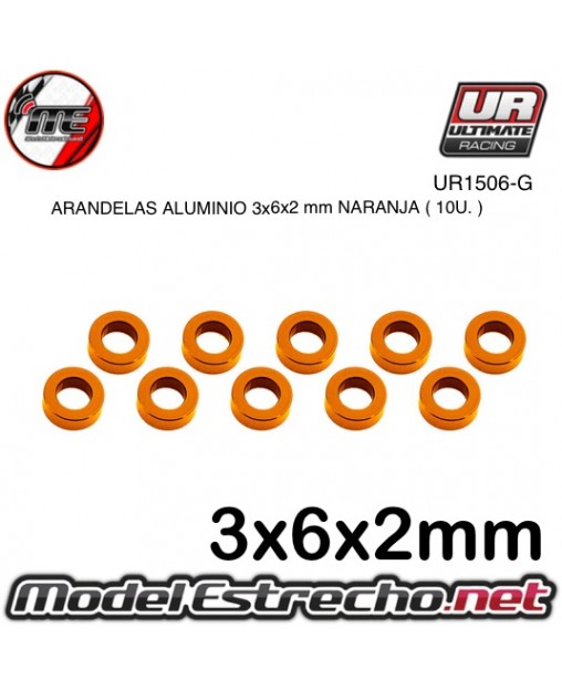 ARANDELAS ALUMINIO 3x6x2 mm DORADO  (10u.)

Ref: UR1506-G
