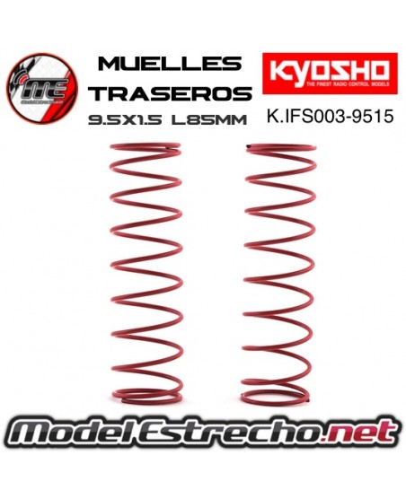 MUELLES TRASERO KYOSHO ROJO BIG BORE M 9.5x1.5L 85mm

Ref: IFS003-9515