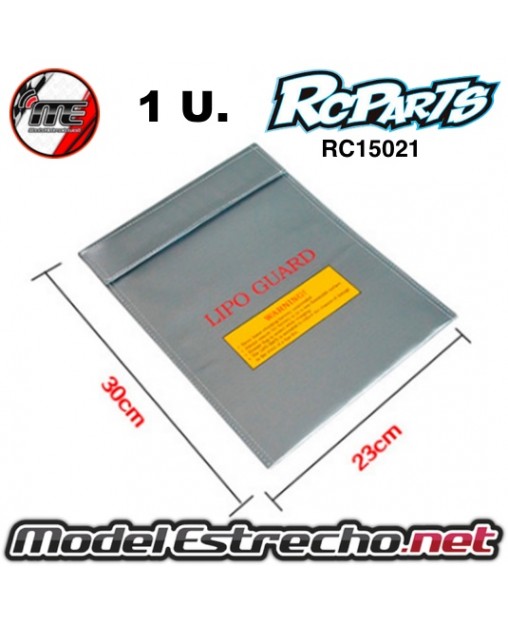 BOLSA DE LIPO PARA BATERIAS 230x300mm

Ref: RC15021