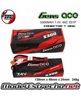 Gens Ace 5300mah 7,4v 60C 2S1P HardCase Lipo T Plug

Ref: GEA53002S60D24
