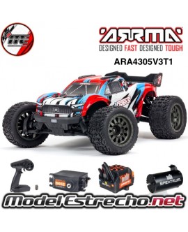 ARRMA VORTEKS 4X4 3S BLX 1/10 STADIUM TRUCK RTR VERMELHON ARA4305V3BT1