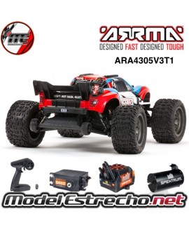 ARRMA VORTEKS 4X4 3S BLX 1/10 STADIUM TRUCK RTR VERMELHON ARA4305V3BT1