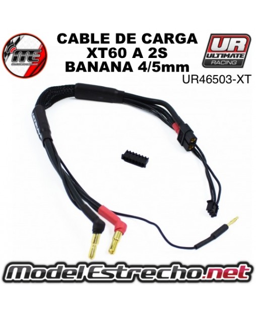 CABLE DE CARGA 2 LIPO 2S-2 BANANA 4mm/5mm