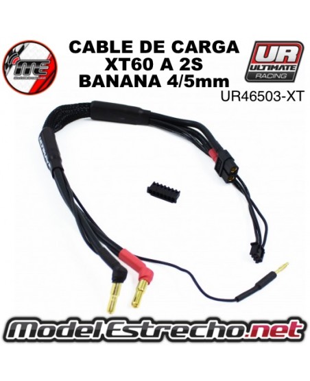 CABLE DE CARGA 2 LIPO 2S-2 BANANA 4mm/5mm