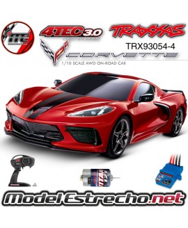 TRAXXAS CORVETTE CHEVROLET STINGRAY 1/10 SCALE AWD SUPERCAR 4-TEC 3.0 ROJO TRX93054-4RED